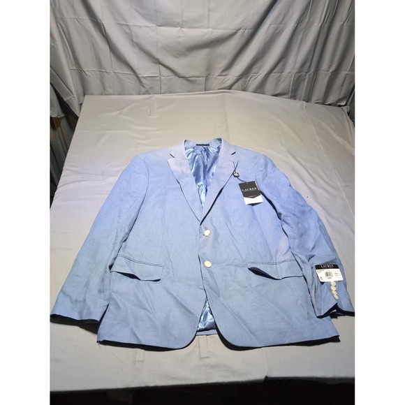 Lauren Ralph Lauren Mens Light Blue Linen Classic Fit Blazer Jacket READ - Picture 1 of 11